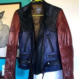 NEW Kenna-T Moto Style Quilted Leather Jacket S